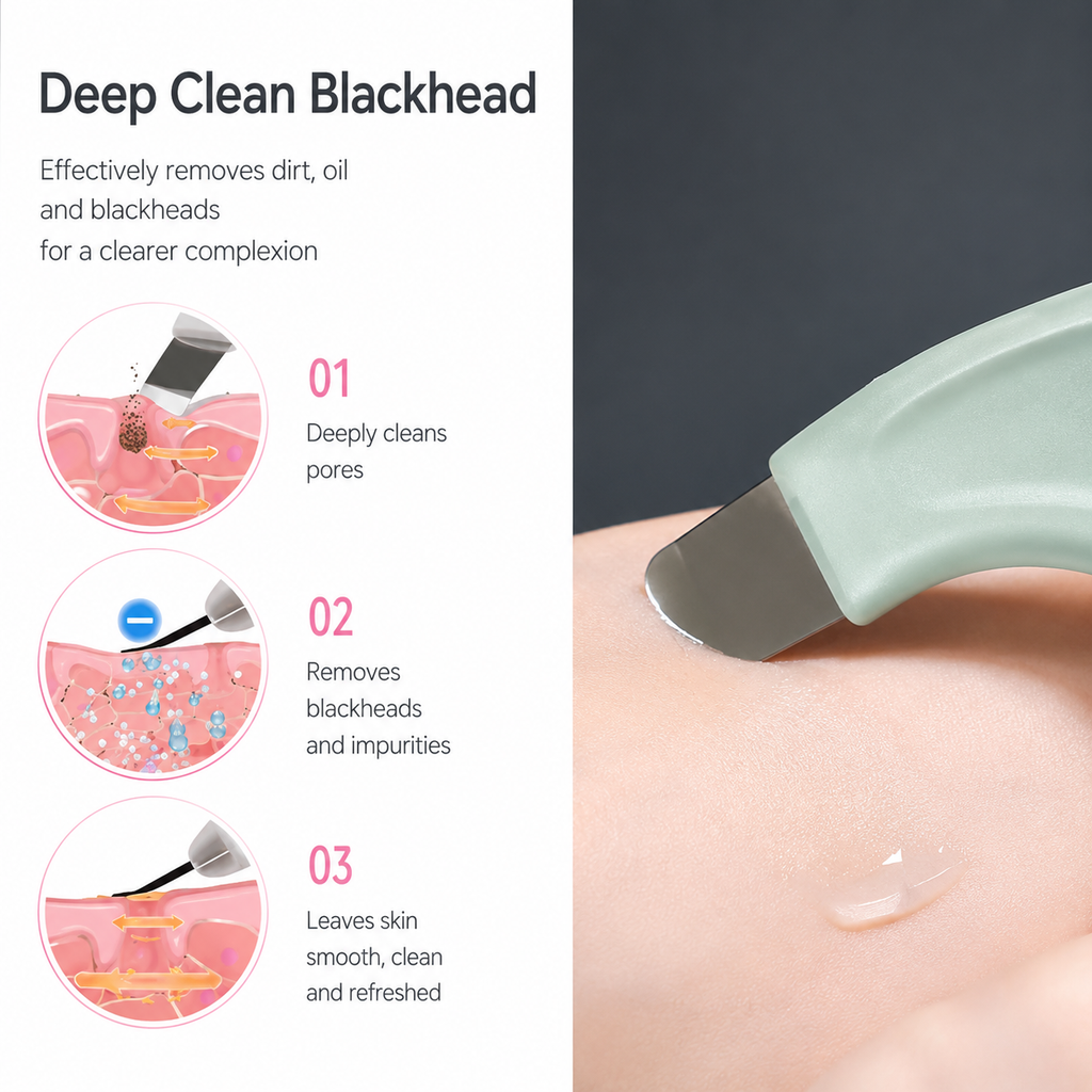 Blackhead Vacuum Remover – 5 Suction Levels & 4 Heads
