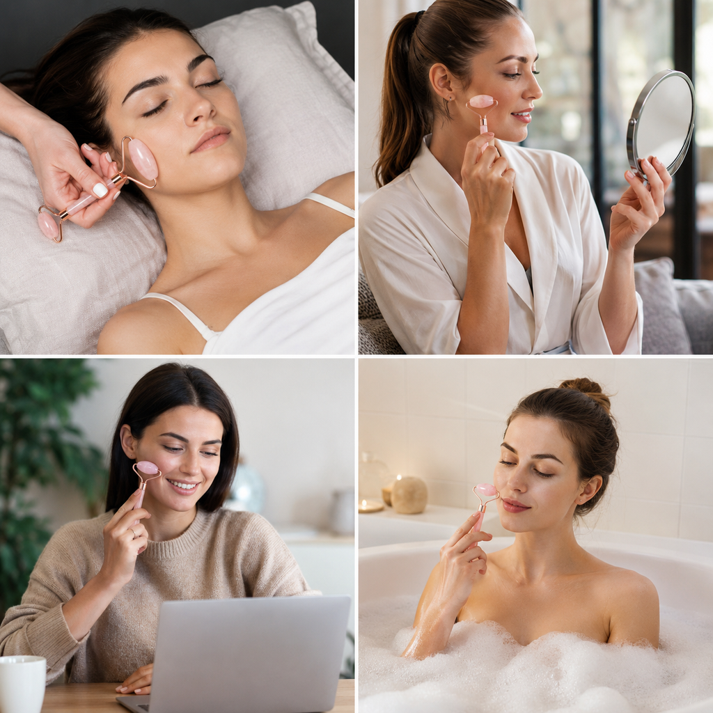 Rose Quartz Gua Sha & Face Roller Set