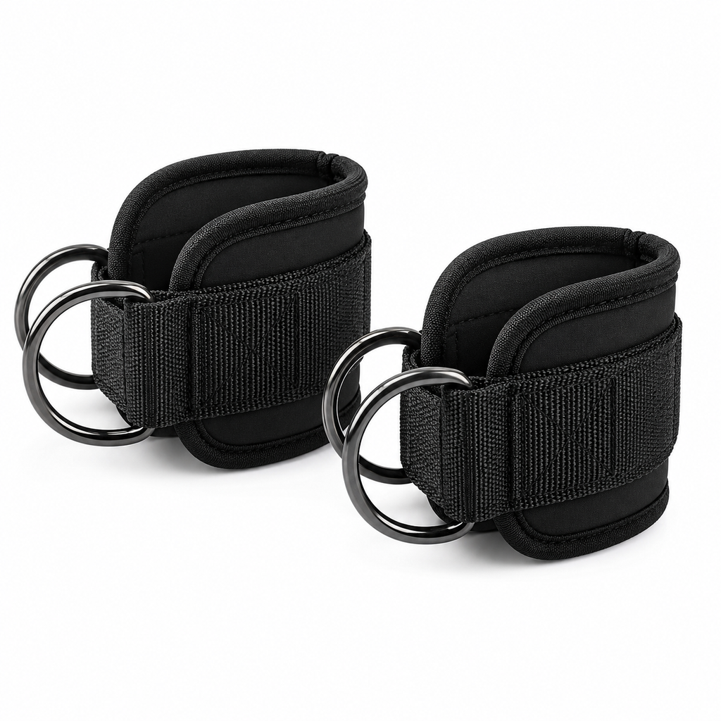 Ankle Straps for Cable Machine (Pair, D-Ring)