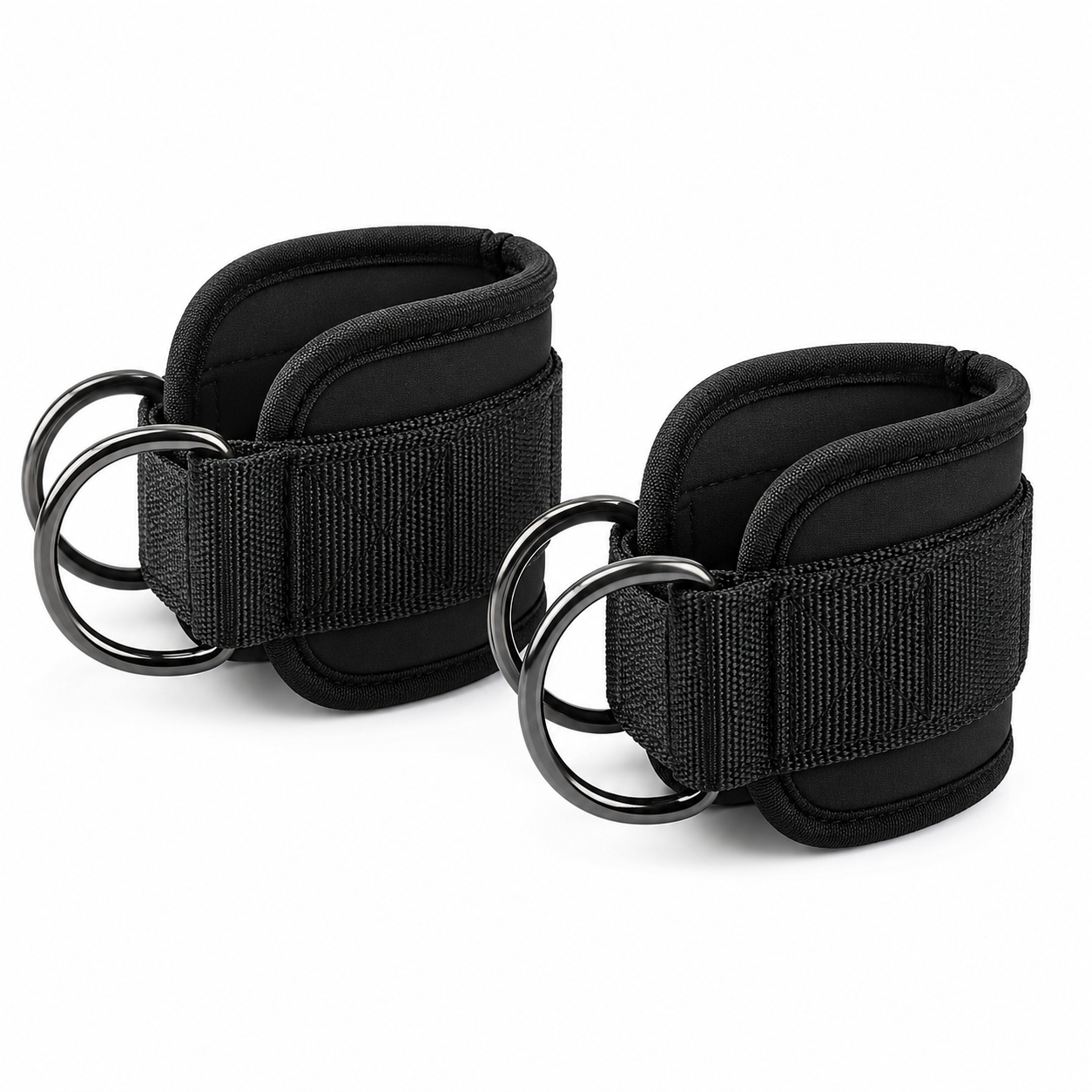 Ankle Straps for Cable Machine (Pair, D-Ring)