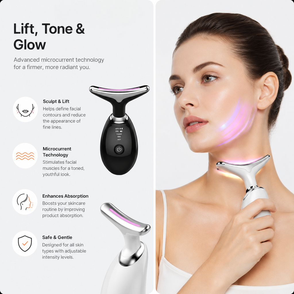 Microcurrent Face Lifting Device – EMS Facial Toning & Anti-Aging
