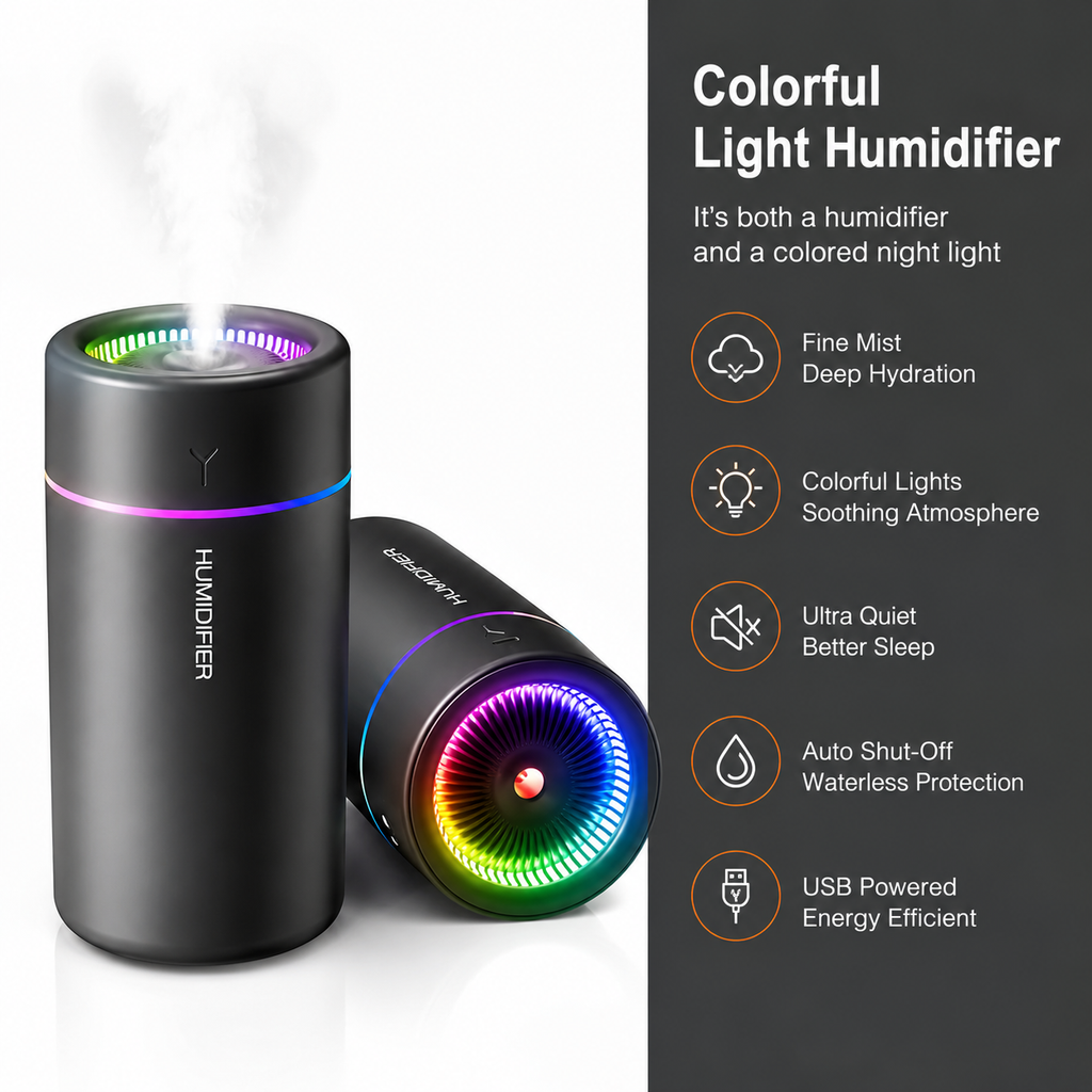 Ultrasonic Essential Oil Diffuser – 300ml Aromatherapy & Humidifier