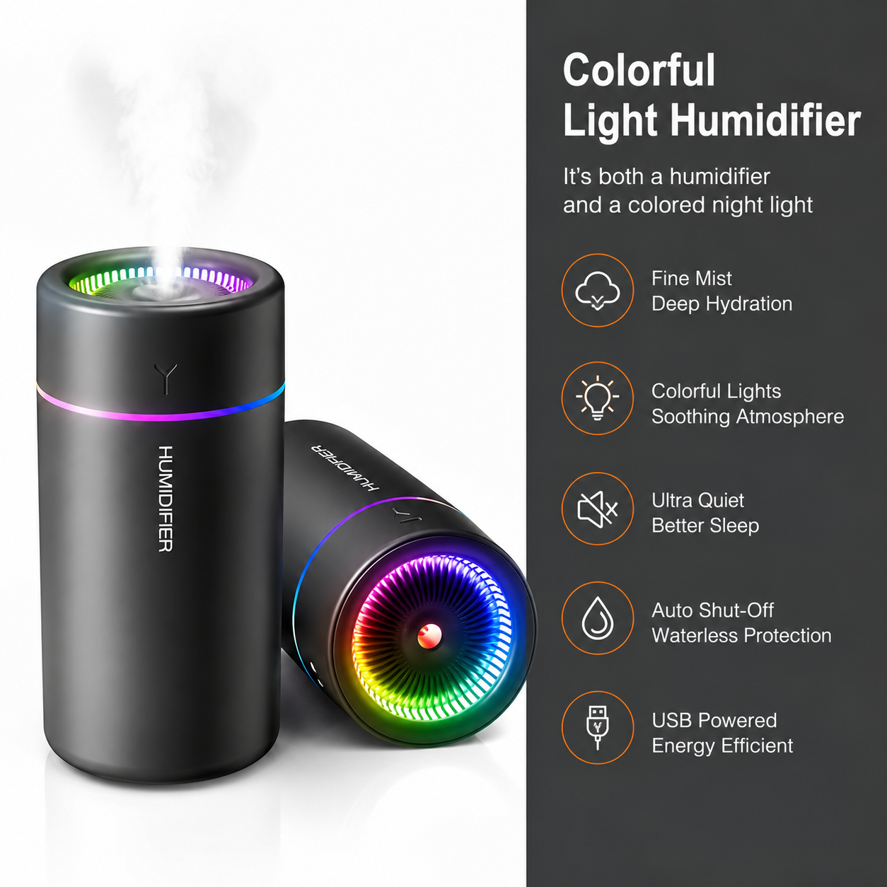 Ultrasonic Essential Oil Diffuser – 300ml Aromatherapy & Humidifier
