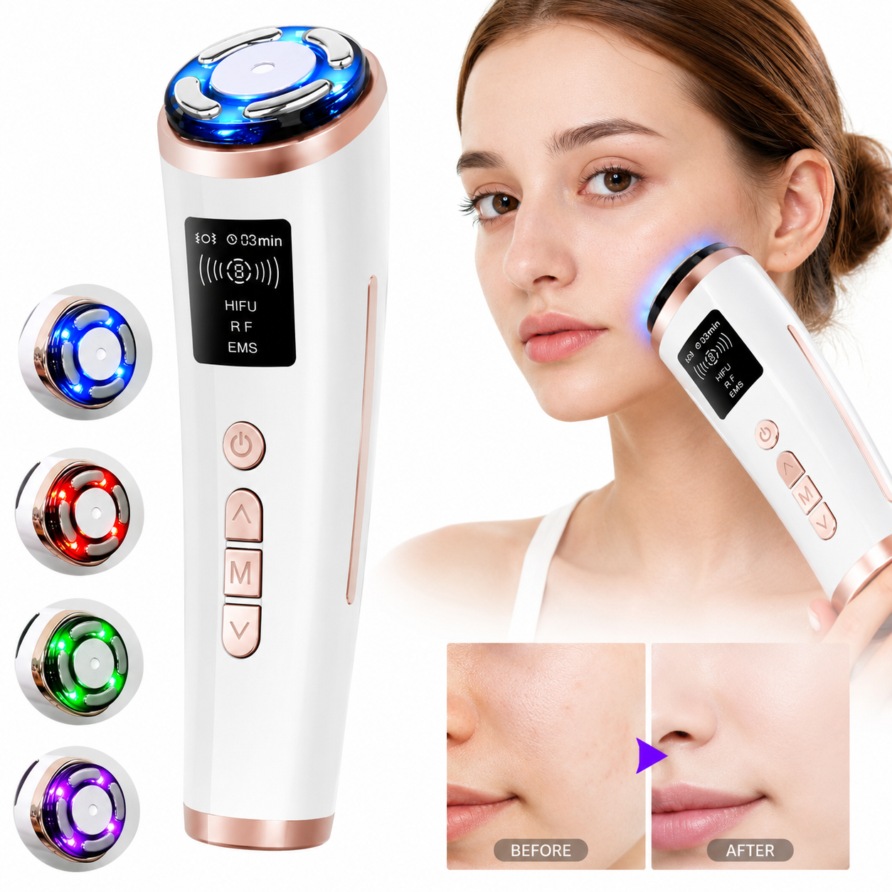 4-in-1 Collagen Boost Face Wand – EMS, LED, Ultrasound & Heat