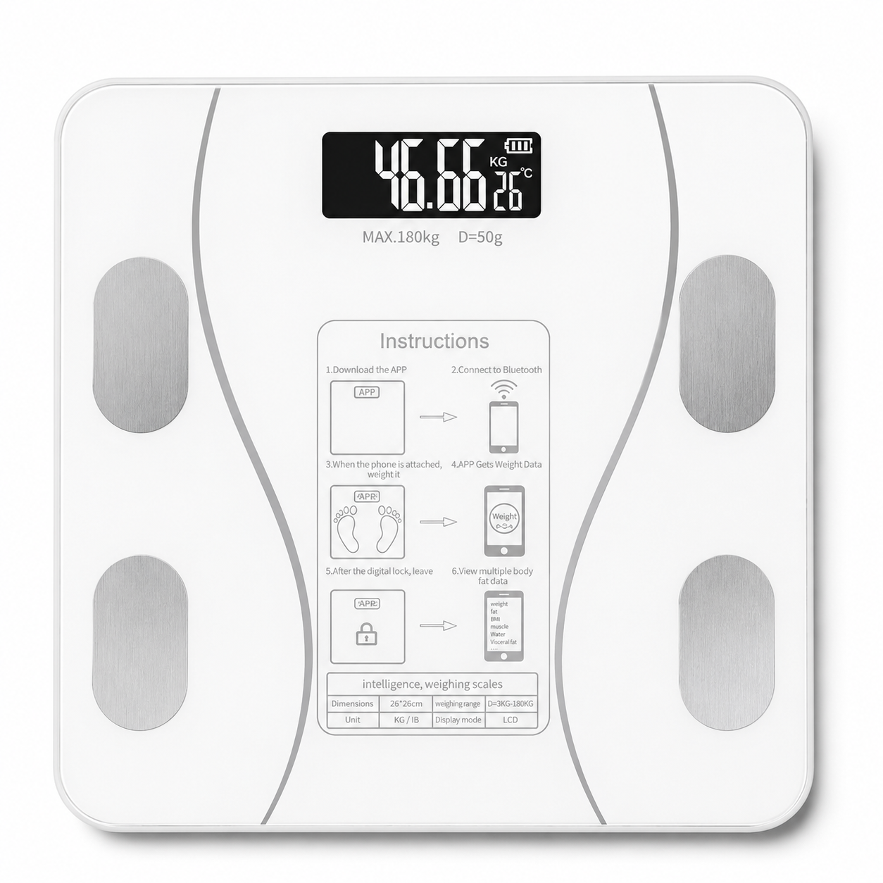 BMI Smart Scale (Bluetooth + App-Connected)