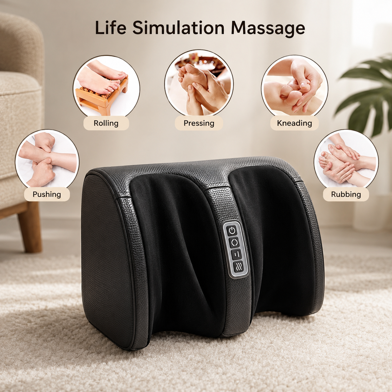 Electric Foot Shiatsu Massager – Kneading, Rollers & Heat