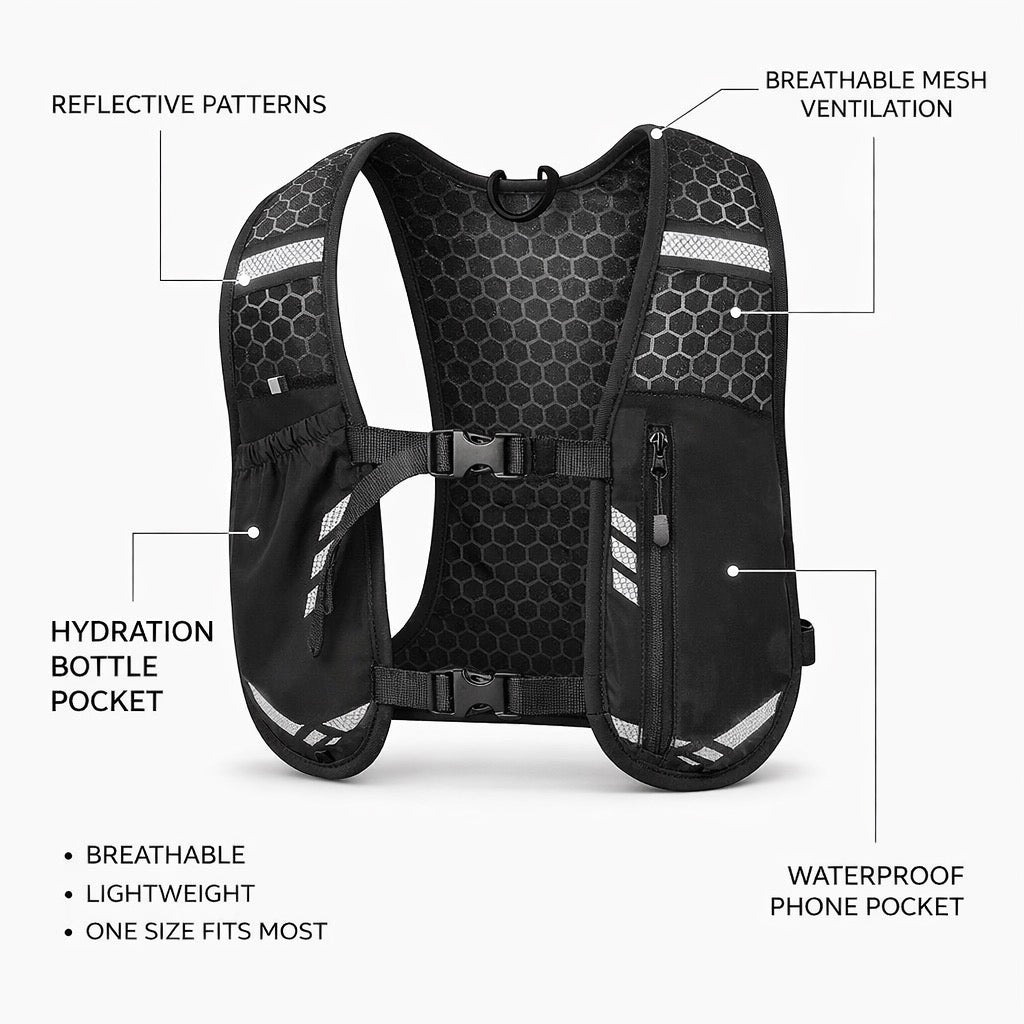 Lightweight Adjustable Vest Black