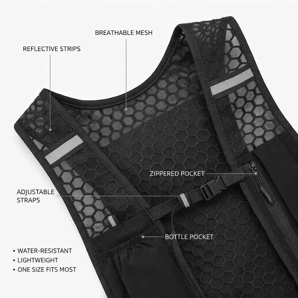 Lightweight Adjustable Vest Black