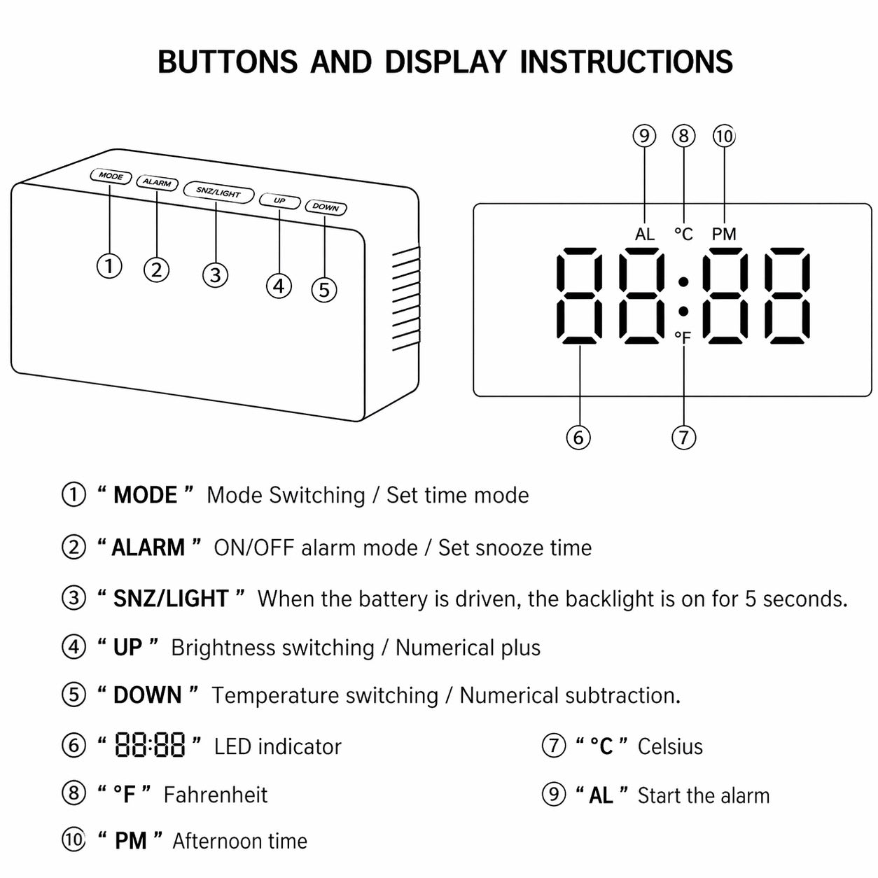 Mirror LED Clock