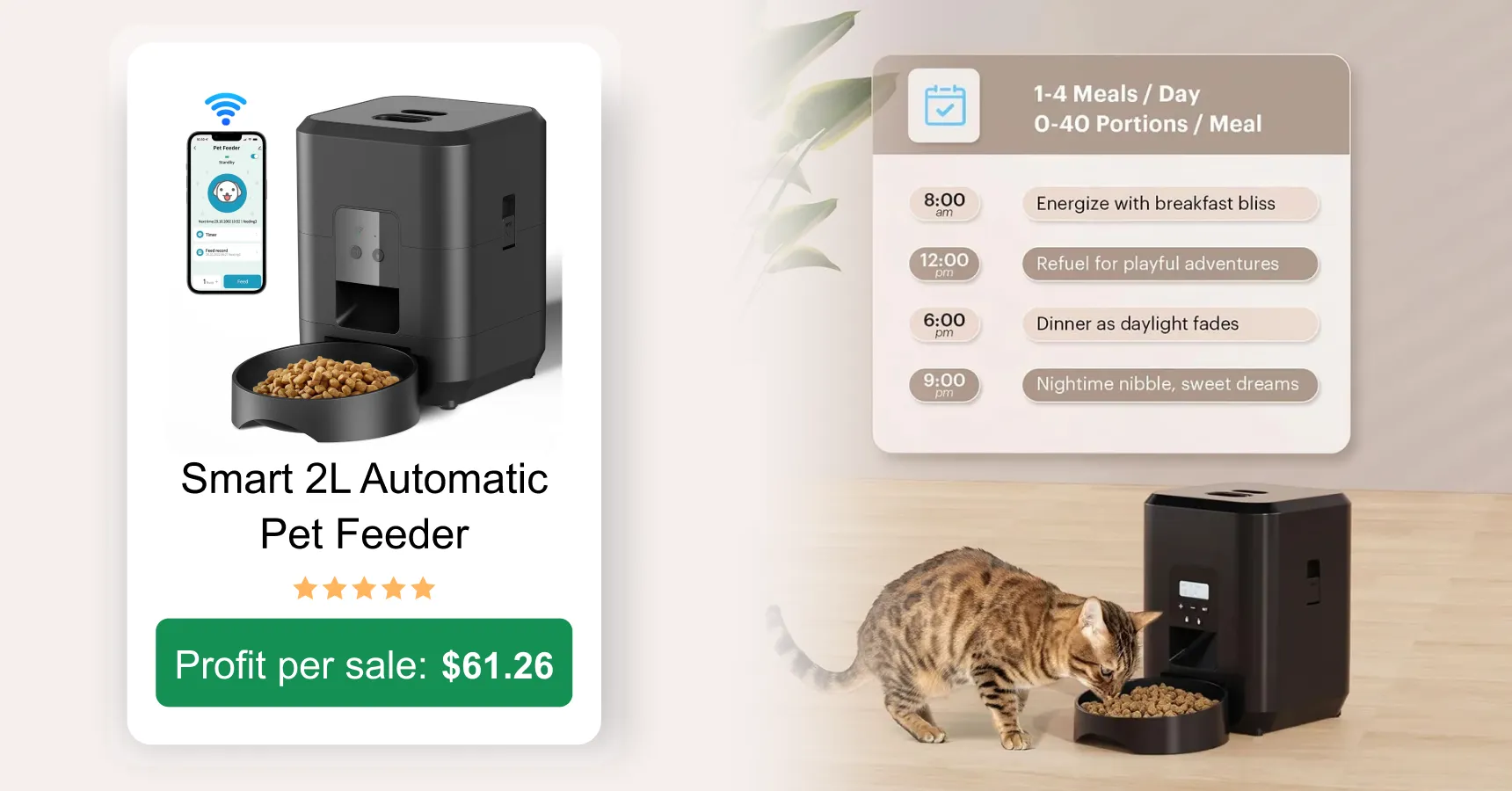 Smart 2L Automatic Pet Feeder