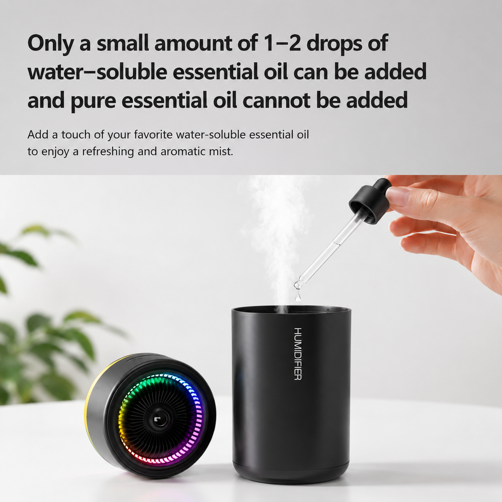 Ultrasonic Essential Oil Diffuser – 300ml Aromatherapy & Humidifier