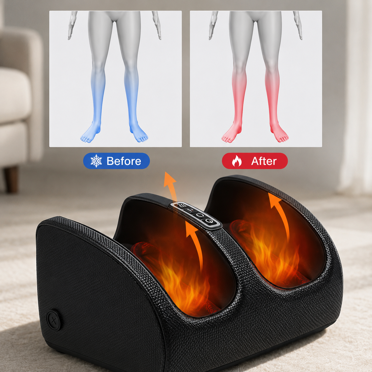 Electric Foot Shiatsu Massager – Kneading, Rollers & Heat