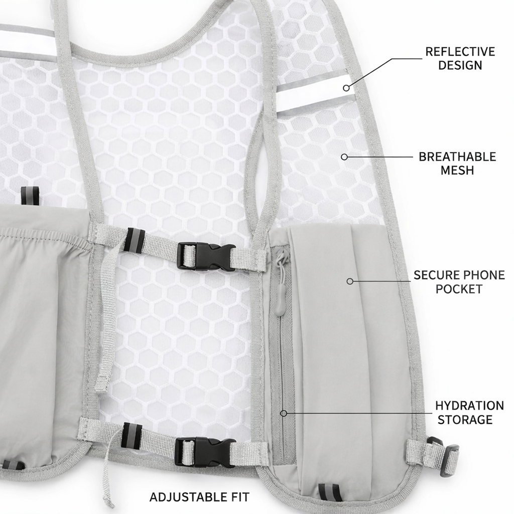 Lightweight Adjustable Training Vest White