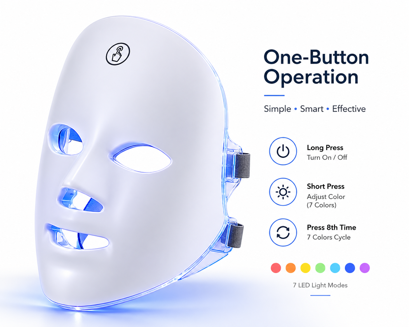 7-Color LED Light Therapy Face Mask