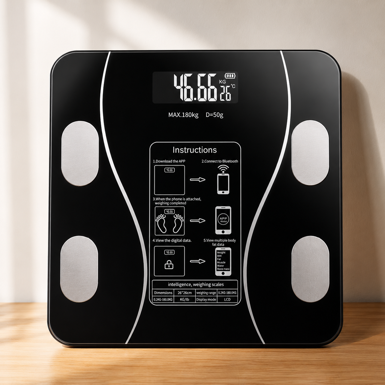 BMI Smart Scale (Bluetooth + App-Connected)